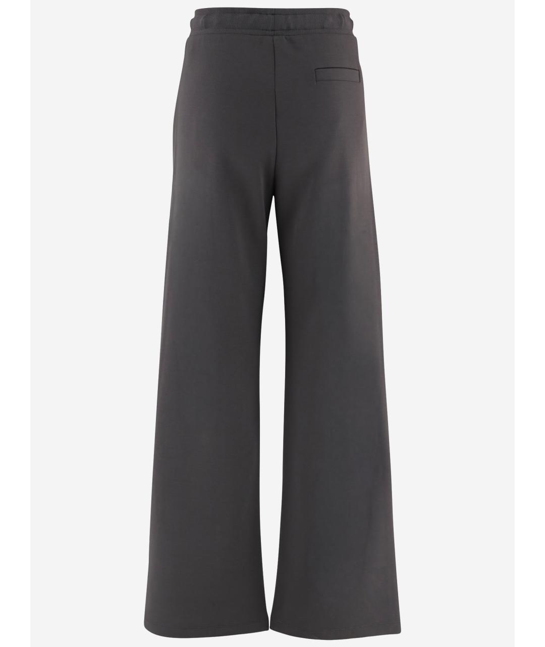 'S MAX MARA Серые хлопковые прямые брюки, фото 2