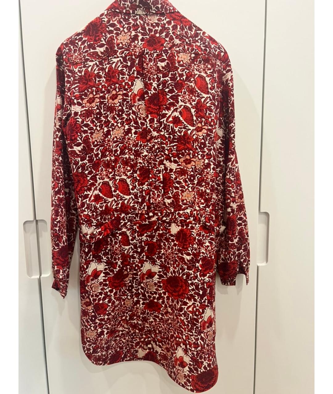TORY BURCH Красное шелковое повседневное платье, фото 2