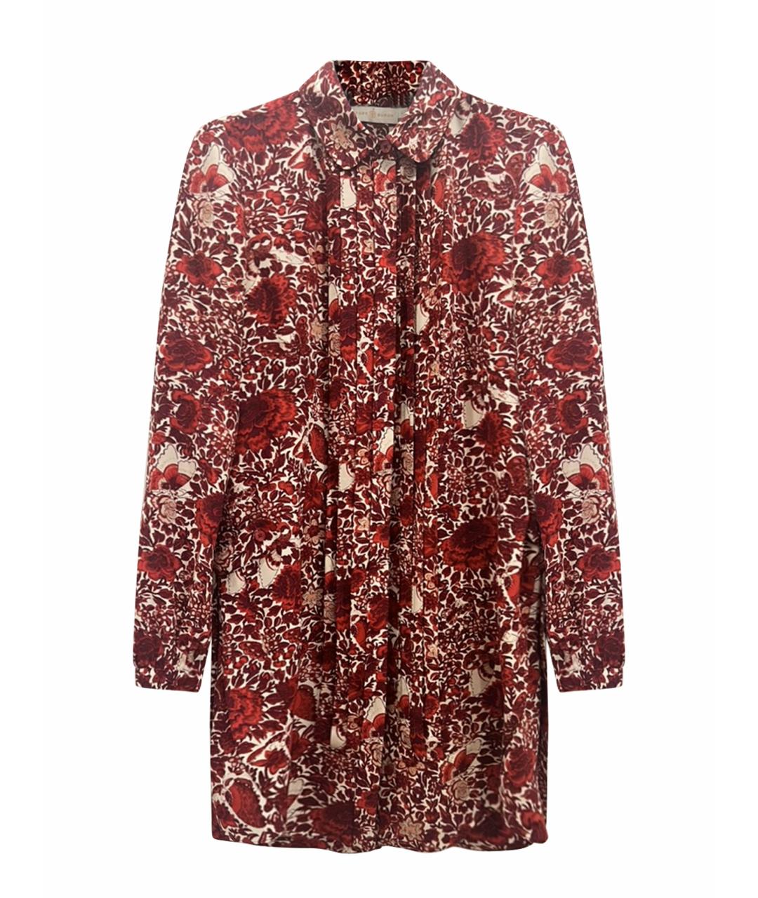 TORY BURCH Красное шелковое повседневное платье, фото 1
