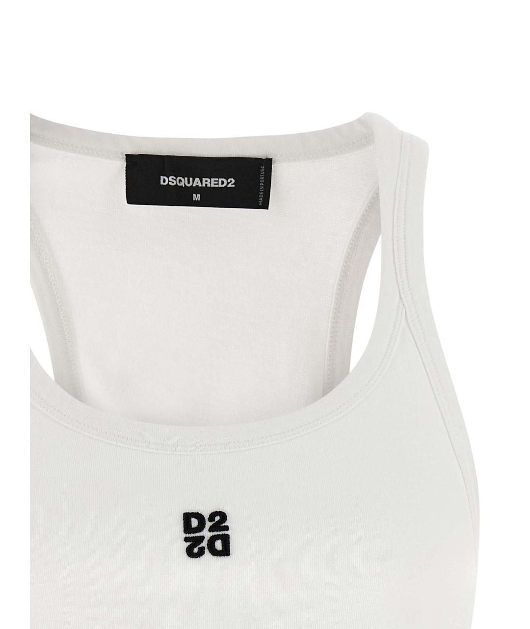 DSQUARED2 Белая хлопковая майка, фото 3
