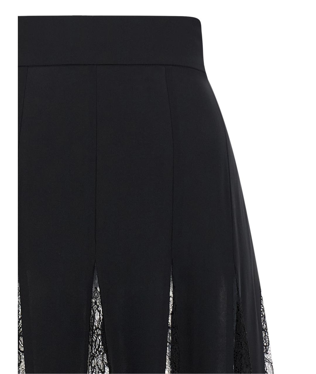 DOLCE&GABBANA Черная шелковая юбка миди, фото 3