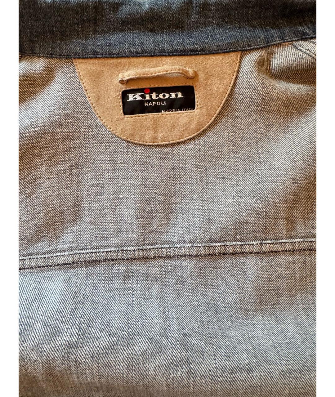 KITON Синяя хлопковая куртка, фото 3