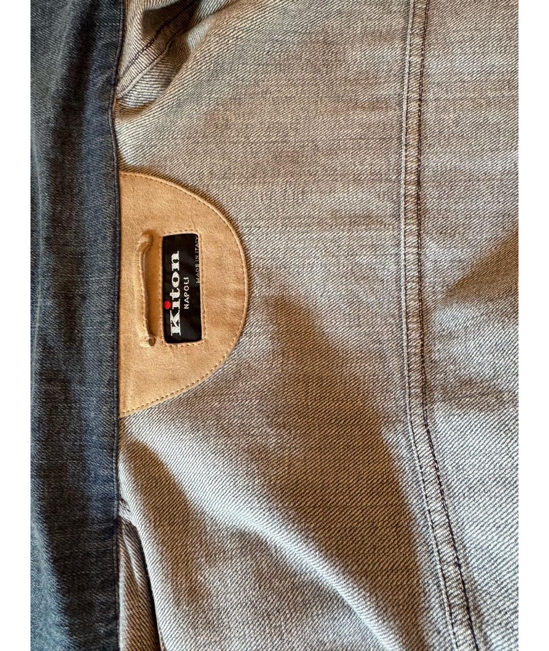 KITON Синяя хлопковая куртка, фото 4
