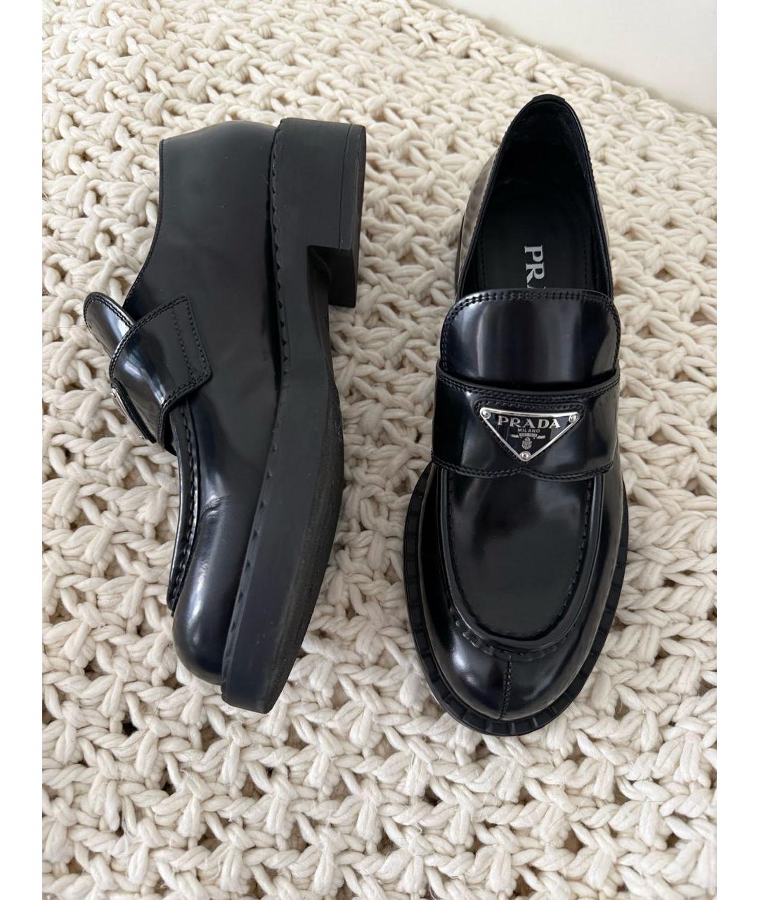 PRADA Черные кожаные брогги и оксфорды, фото 3