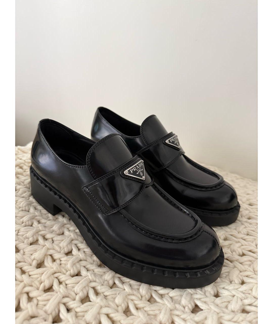 PRADA Черные кожаные брогги и оксфорды, фото 2