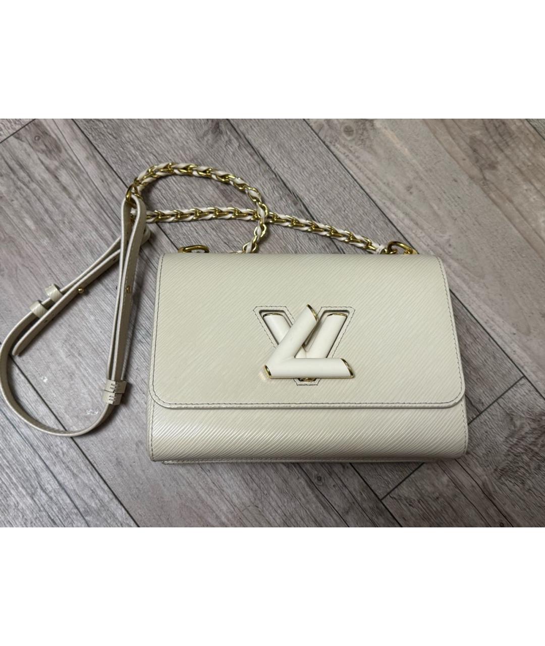 LOUIS VUITTON Бежевая кожаная сумка через плечо, фото 9