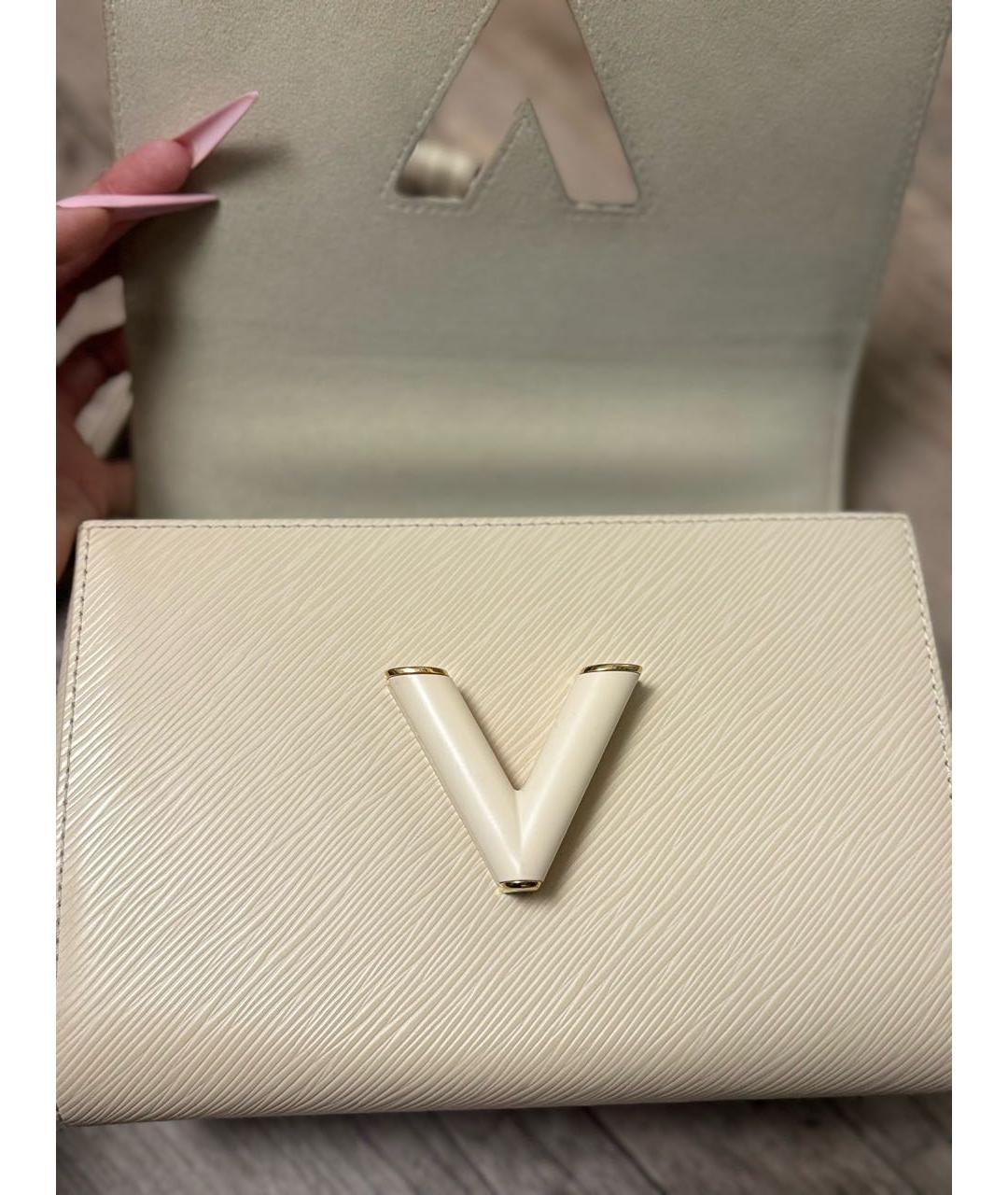 LOUIS VUITTON Бежевая кожаная сумка через плечо, фото 7