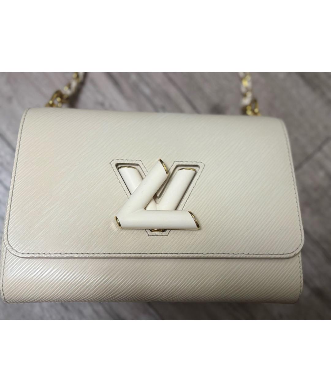 LOUIS VUITTON Бежевая кожаная сумка через плечо, фото 3