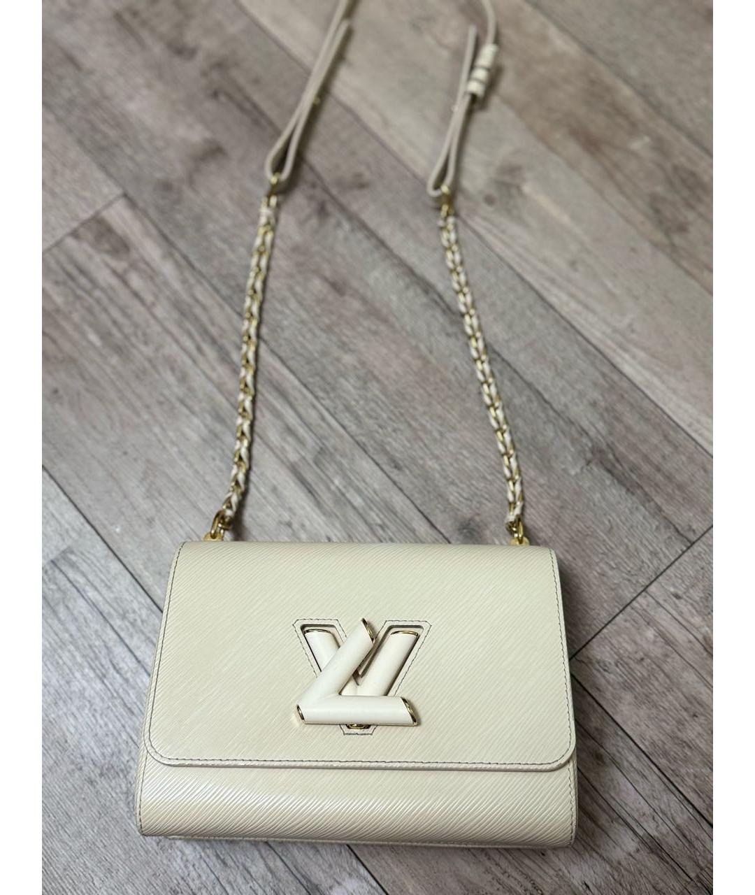 LOUIS VUITTON Бежевая кожаная сумка через плечо, фото 2
