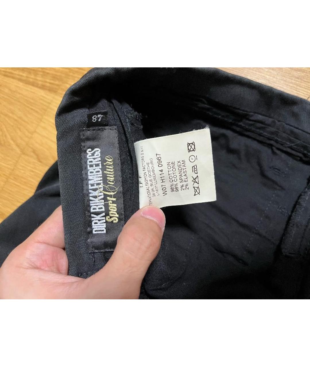 BIKKEMBERGS Черные хлопковые прямые джинсы, фото 3