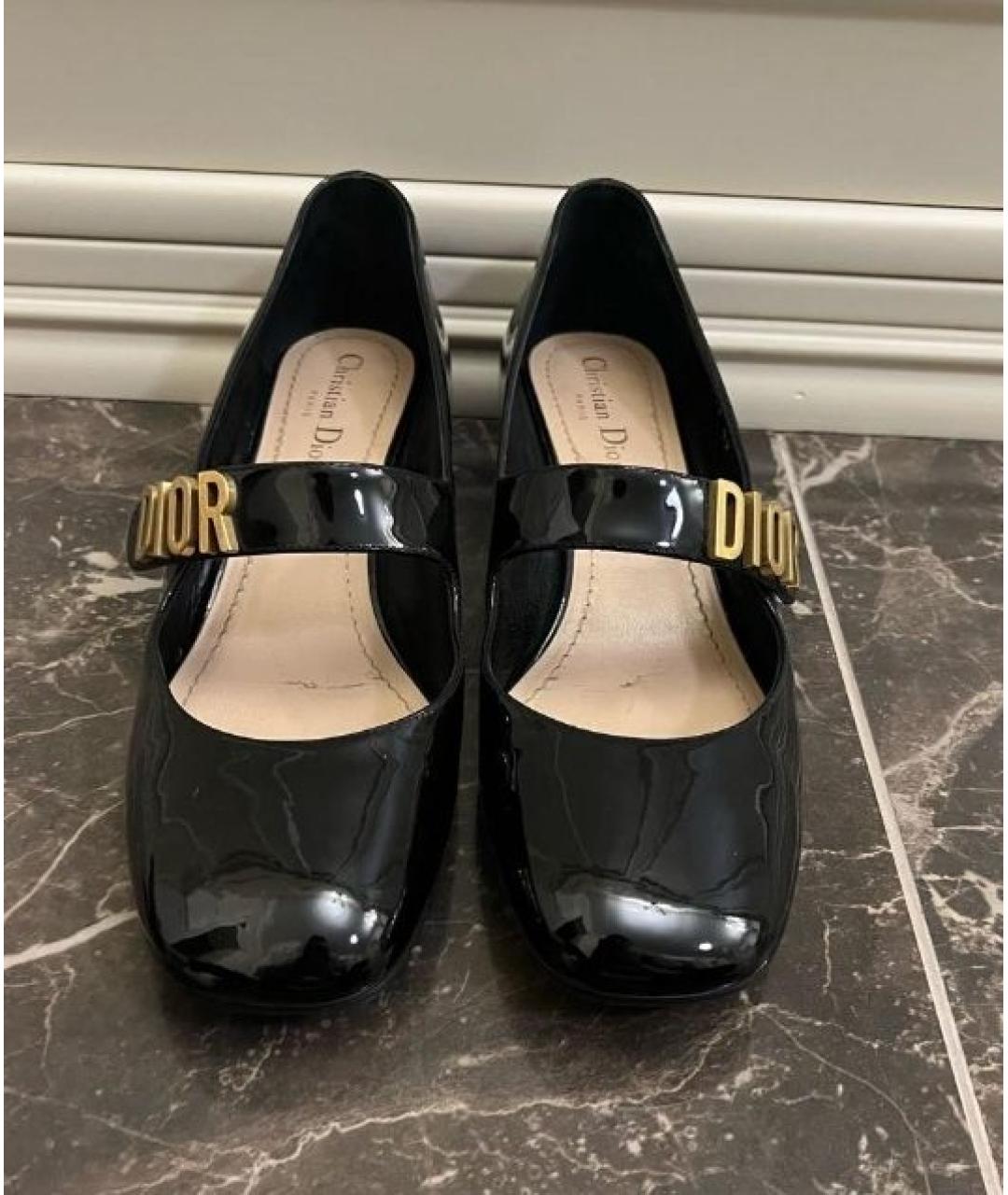 CHRISTIAN DIOR Черные туфли из лакированной кожи, фото 4