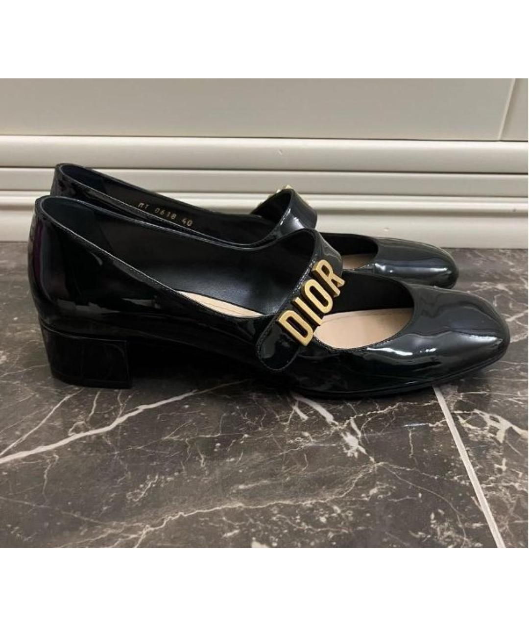 CHRISTIAN DIOR Черные туфли из лакированной кожи, фото 3