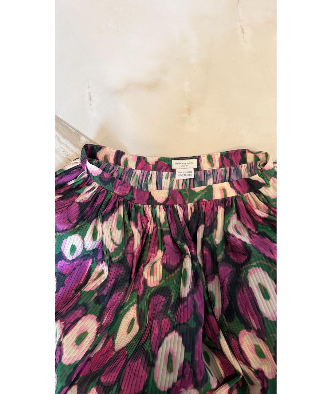 DRIES VAN NOTEN Мульти полиэстеровая юбка миди, фото 3