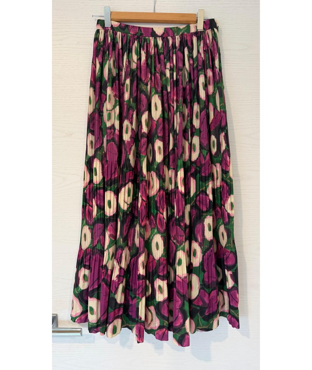 DRIES VAN NOTEN Мульти полиэстеровая юбка миди, фото 4