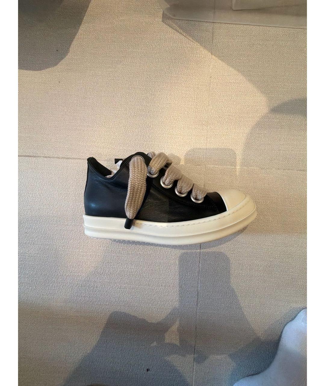RICK OWENS Черные кожаные кеды, фото 7