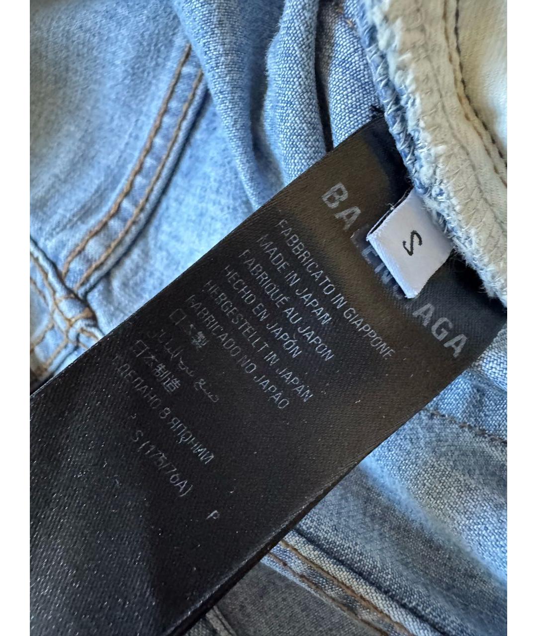 BALENCIAGA Синие хлопковые джинсы, фото 4