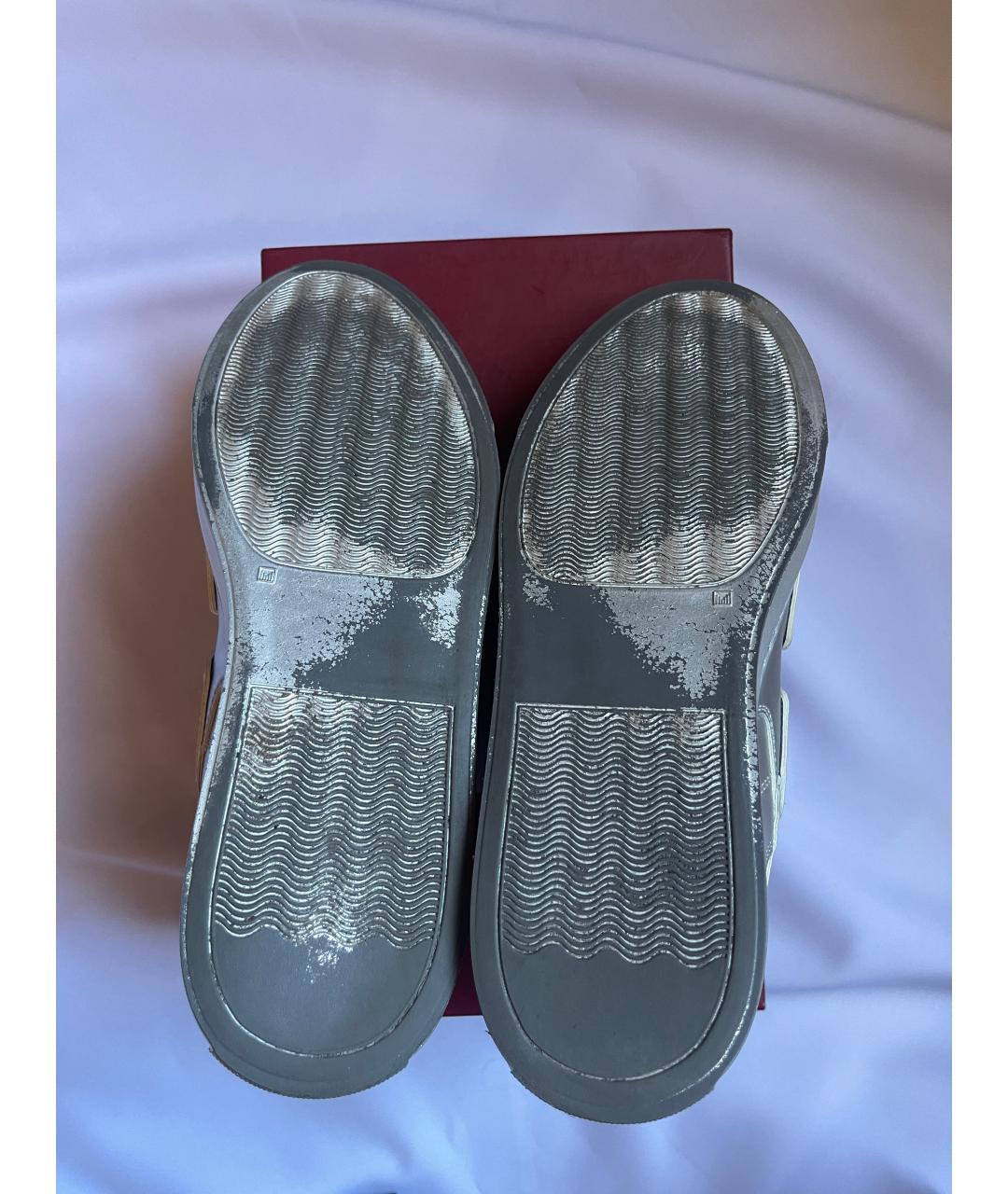 MM6 MAISON MARGIELA Серебряные кожаные кеды, фото 3