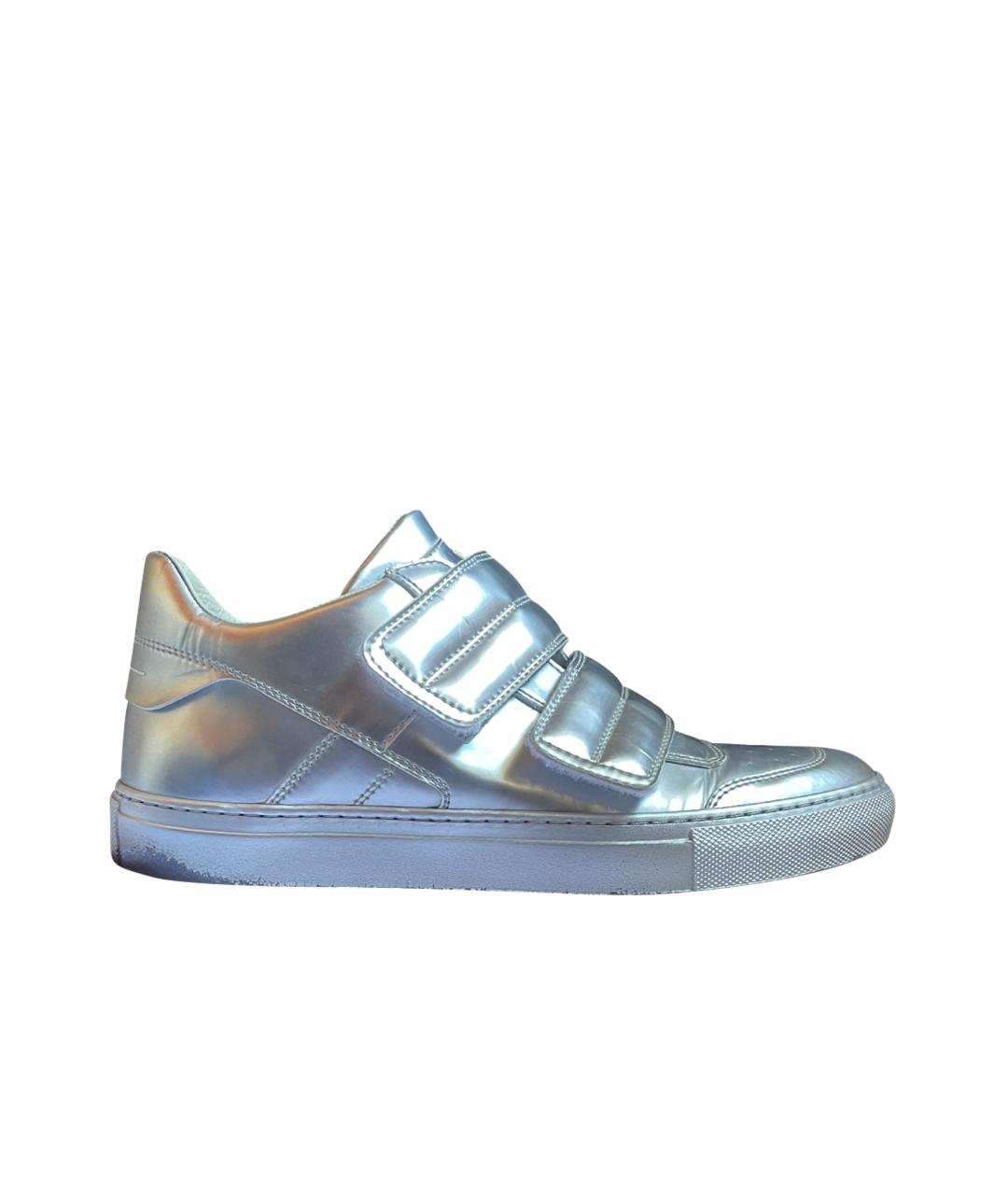 MM6 MAISON MARGIELA Серебряные кожаные кеды, фото 1