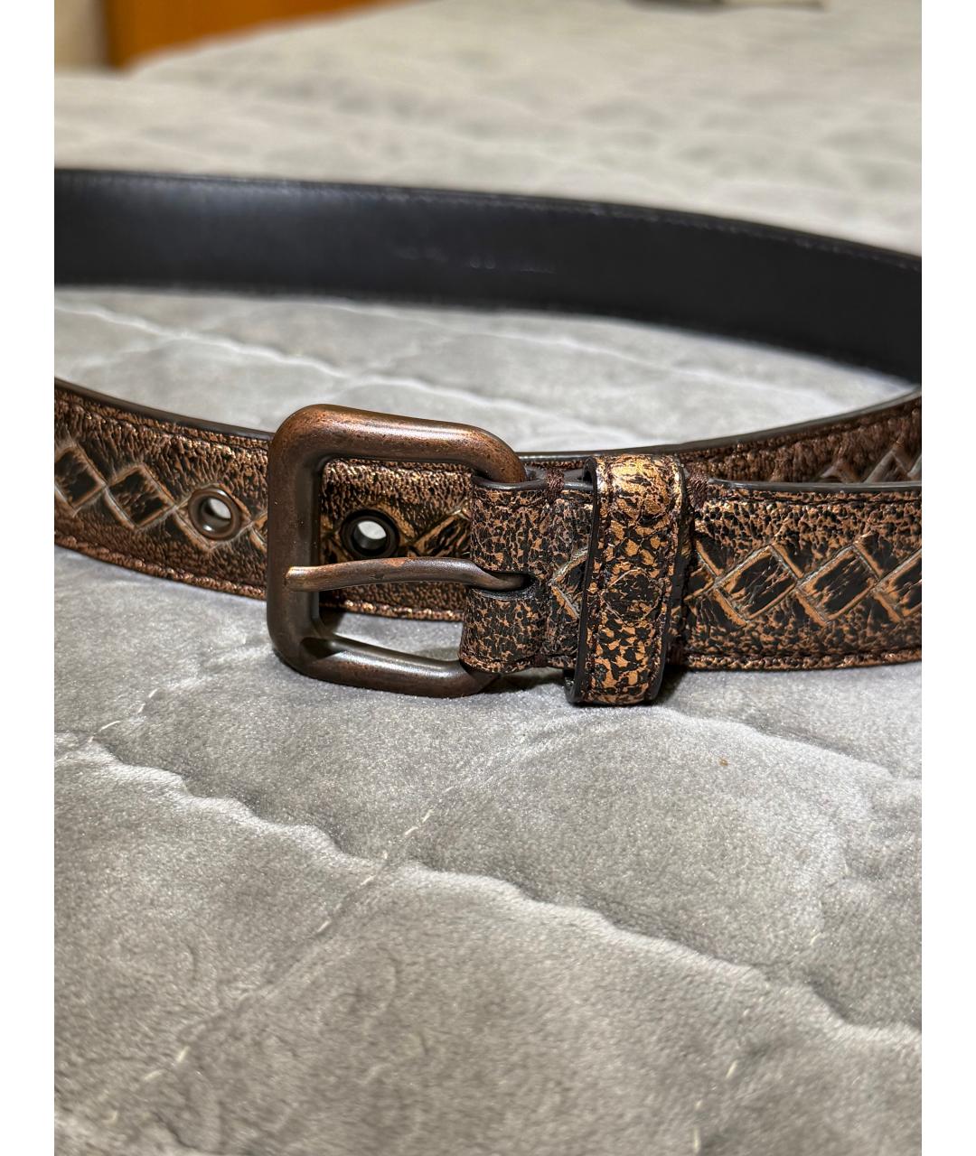 BOTTEGA VENETA Коричневый кожаный ремень, фото 2