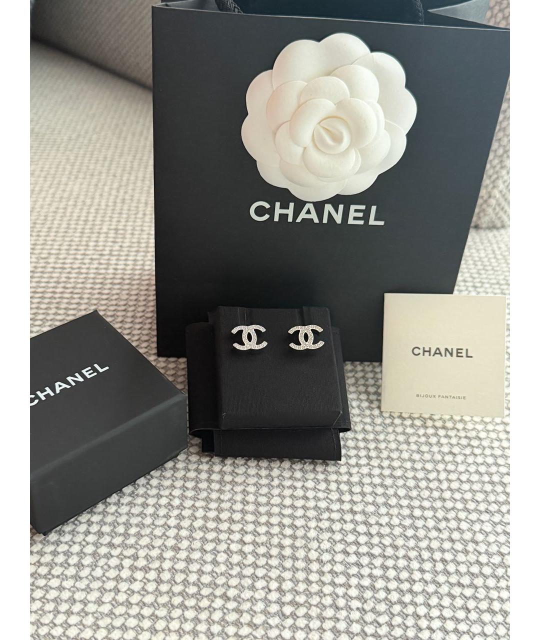 CHANEL Серебряные металлические серьги, фото 2
