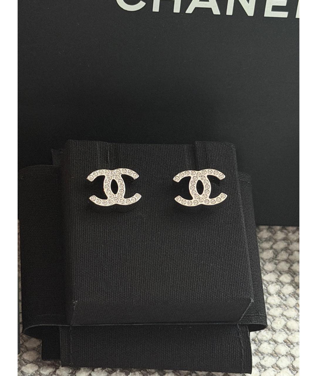 CHANEL Серебряные металлические серьги, фото 3