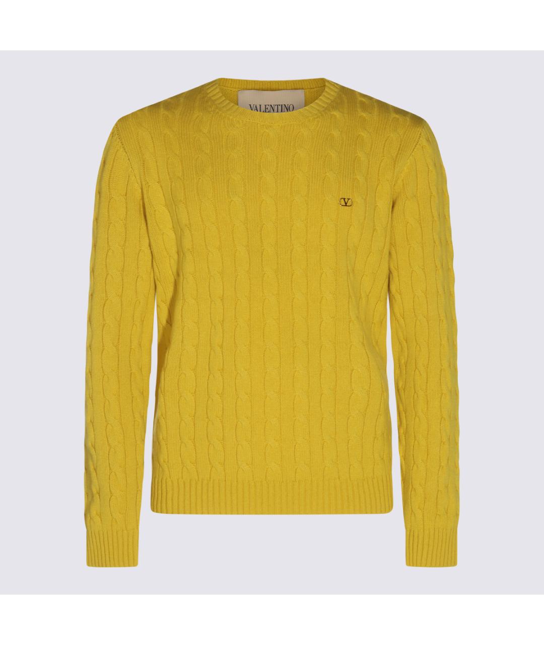 VALENTINO Желтый кашемировый джемпер / свитер, фото 5