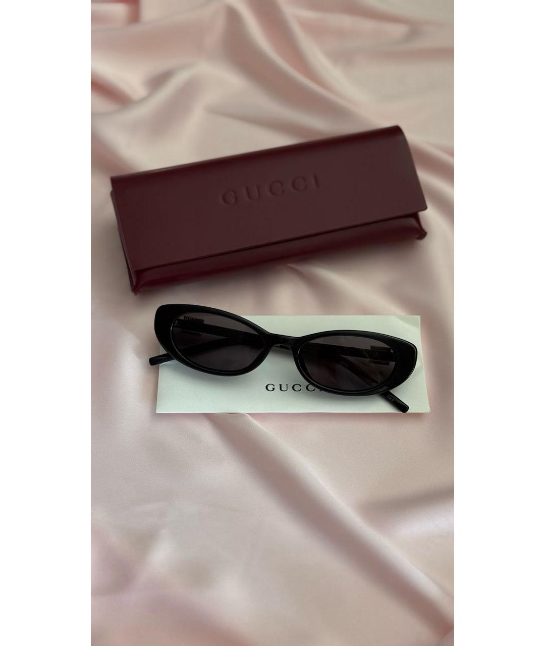 GUCCI Черные пластиковые солнцезащитные очки, фото 2