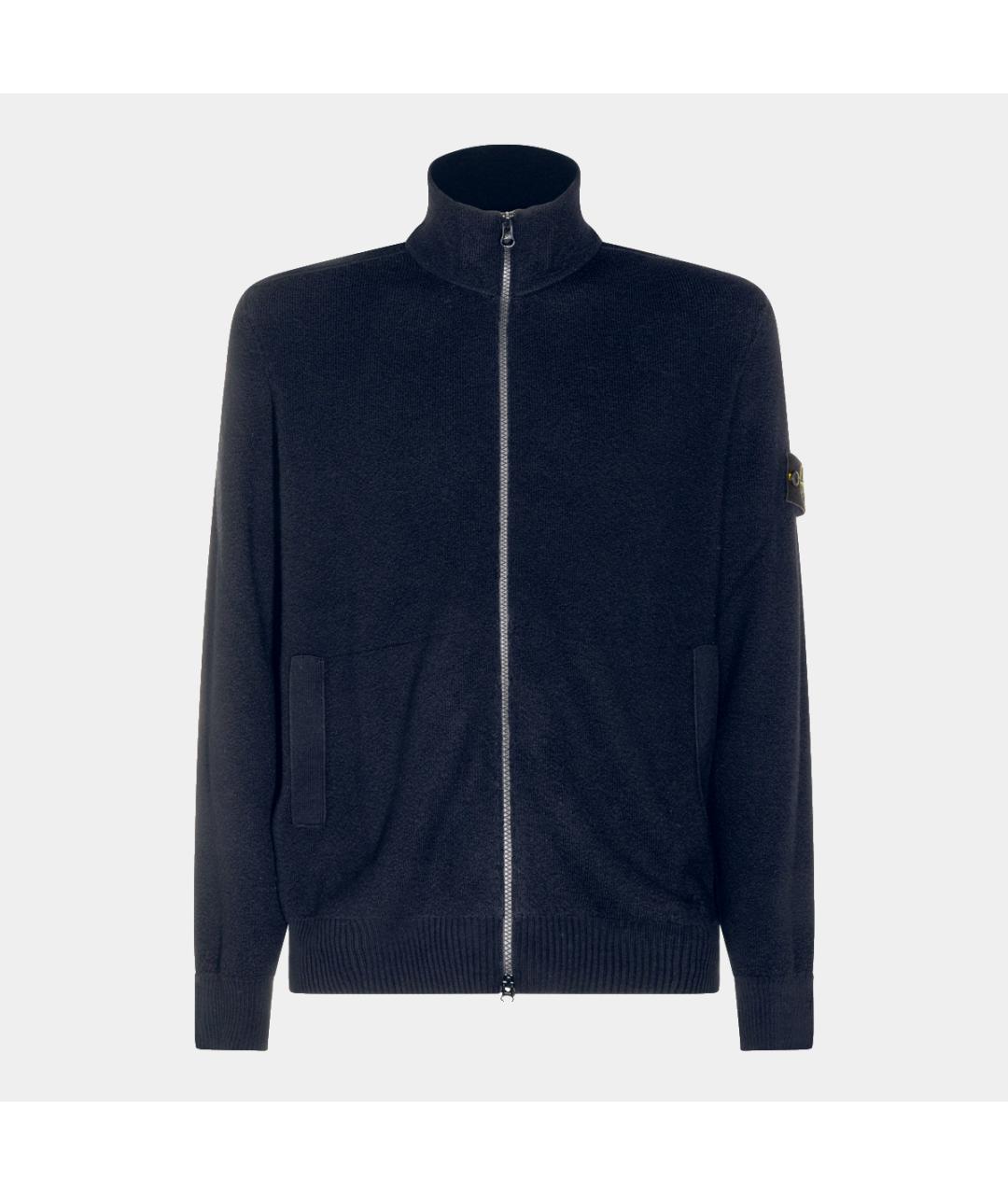 STONE ISLAND Темно-синий шерстяной кардиган, фото 3