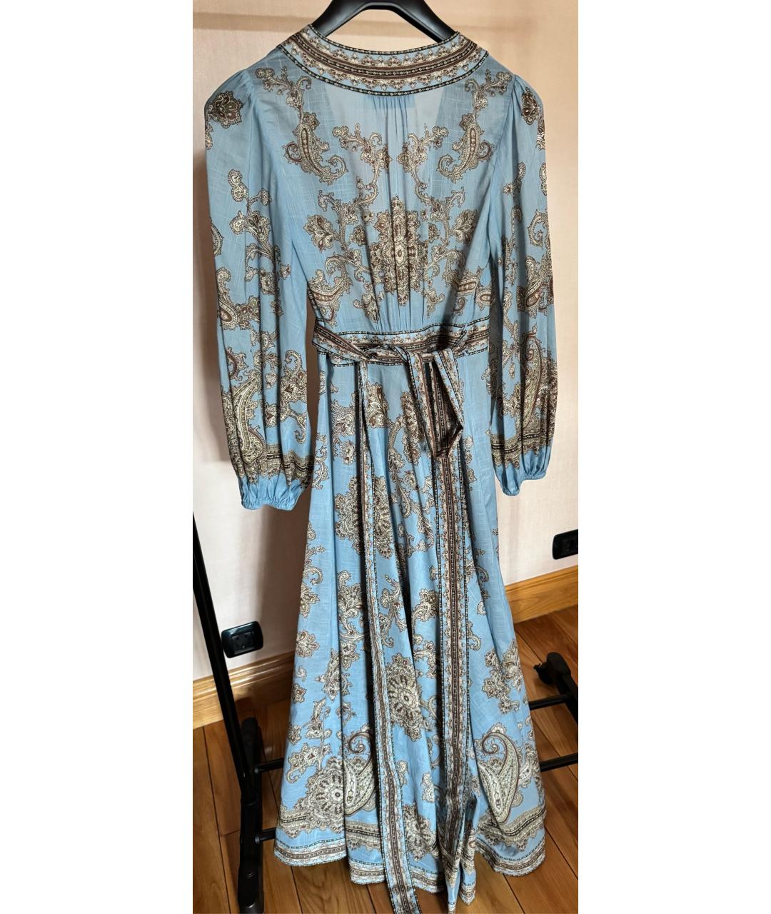 ZIMMERMANN Голубое льняное повседневное платье, фото 2