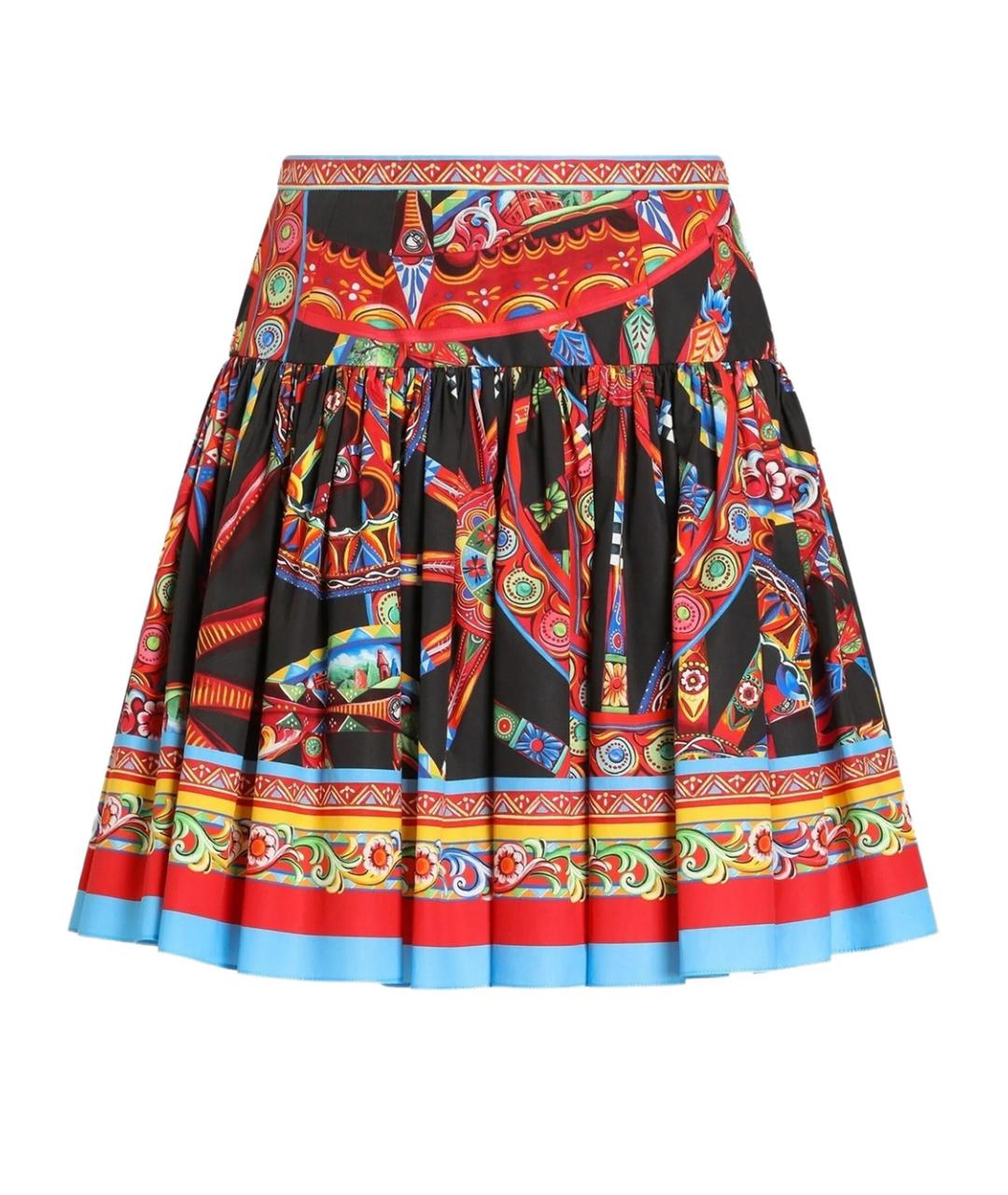 DOLCE&GABBANA Мульти хлопковая юбка мини, фото 1