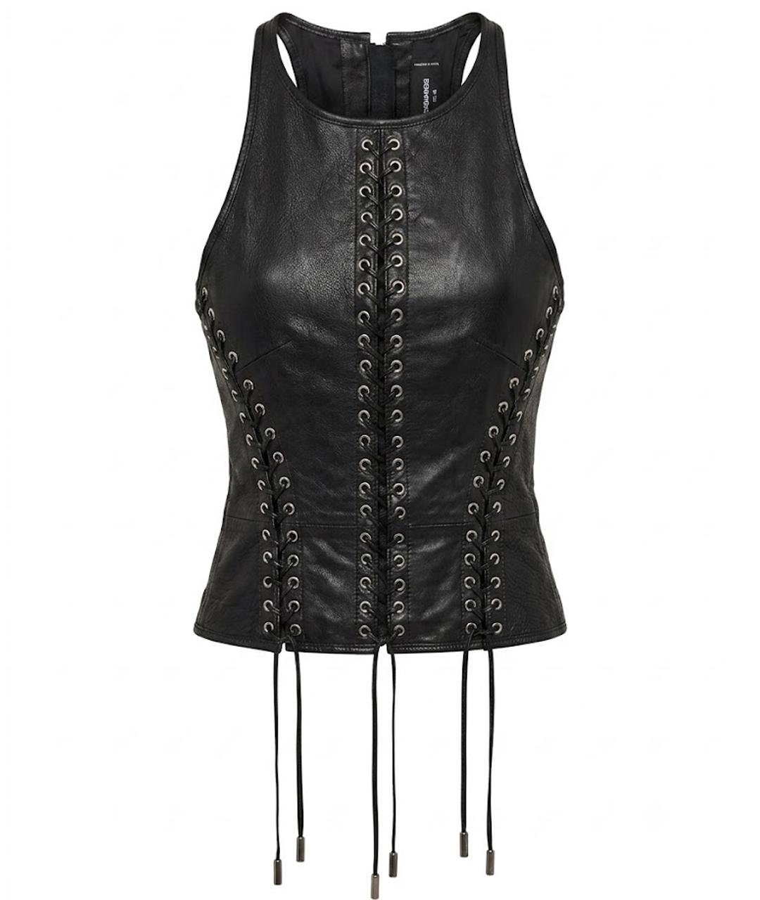 DSQUARED2 Черный кожаный корсет, фото 1