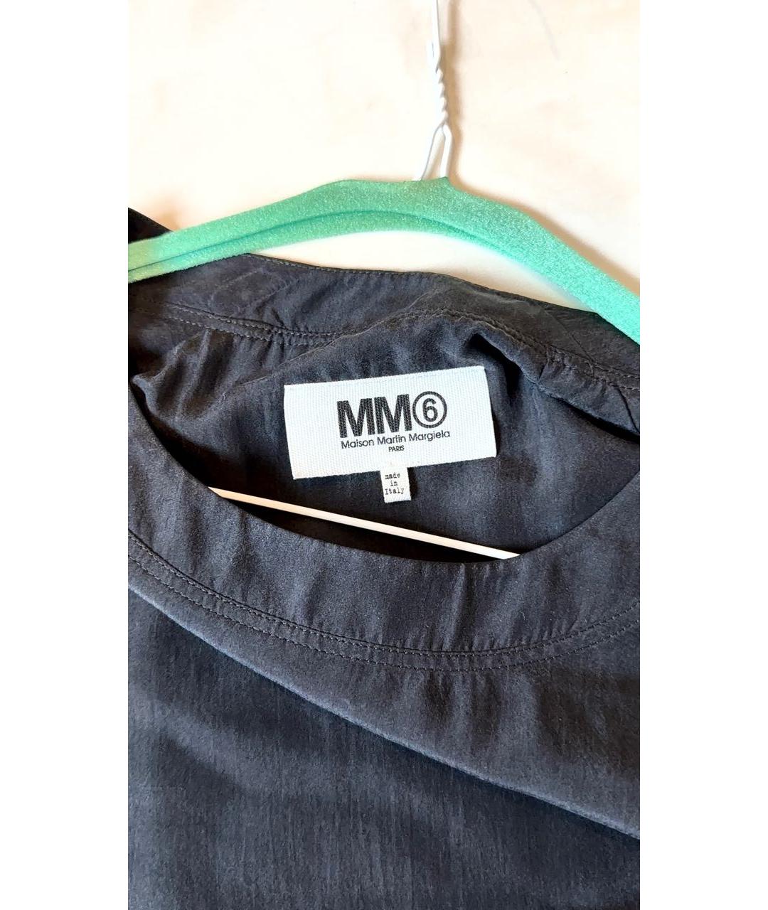 MM6 MAISON MARGIELA Черное шелковое повседневное платье, фото 3