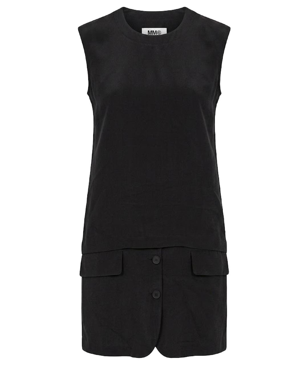 MM6 MAISON MARGIELA Черное шелковое повседневное платье, фото 1