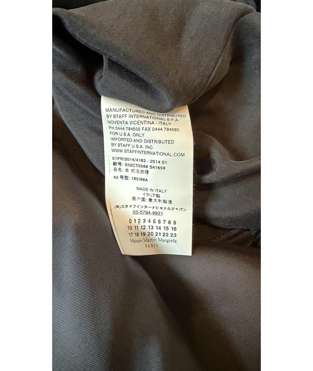 MM6 MAISON MARGIELA Черное шелковое повседневное платье, фото 5