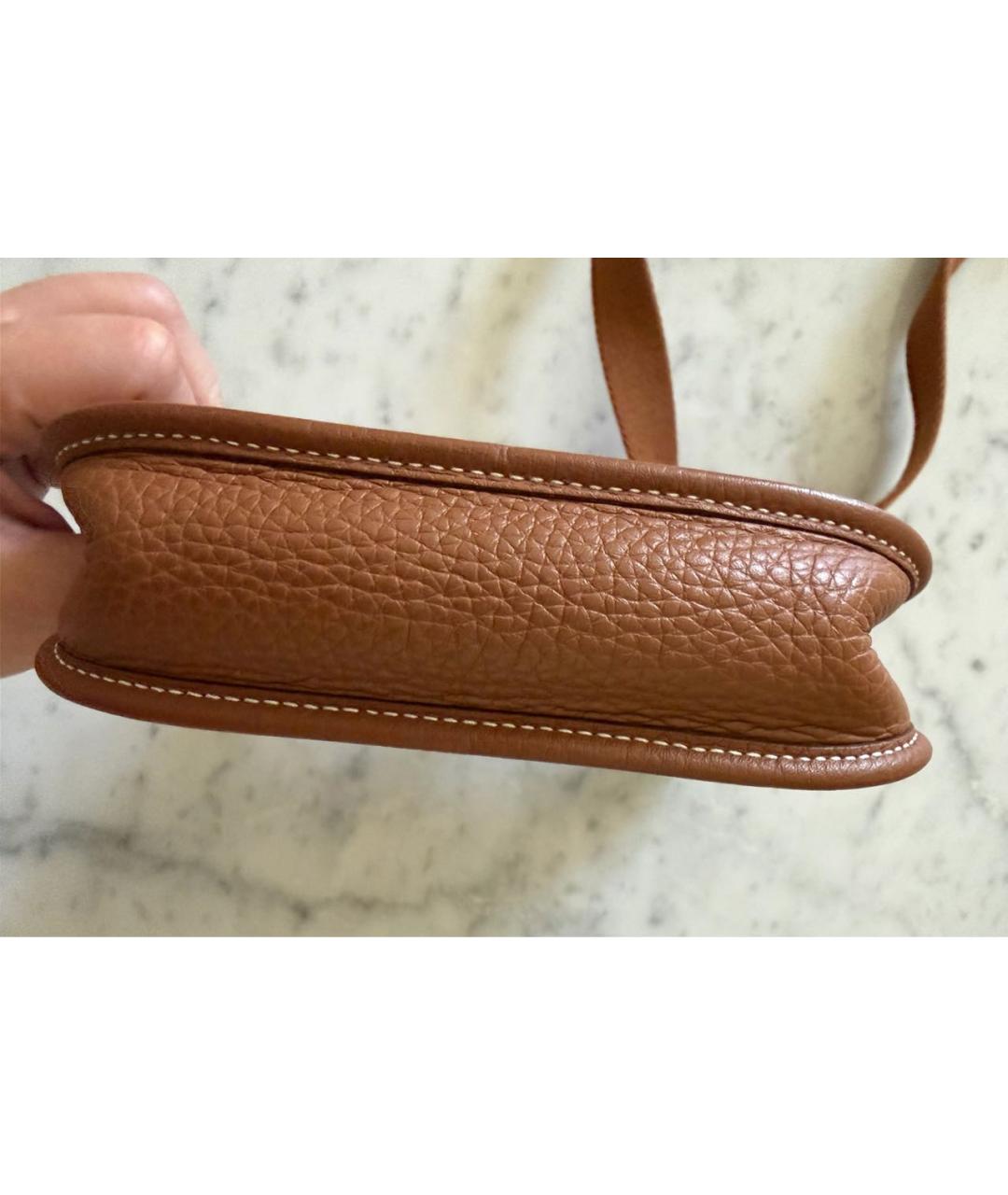 HERMES Коричневая кожаная сумка через плечо, фото 5
