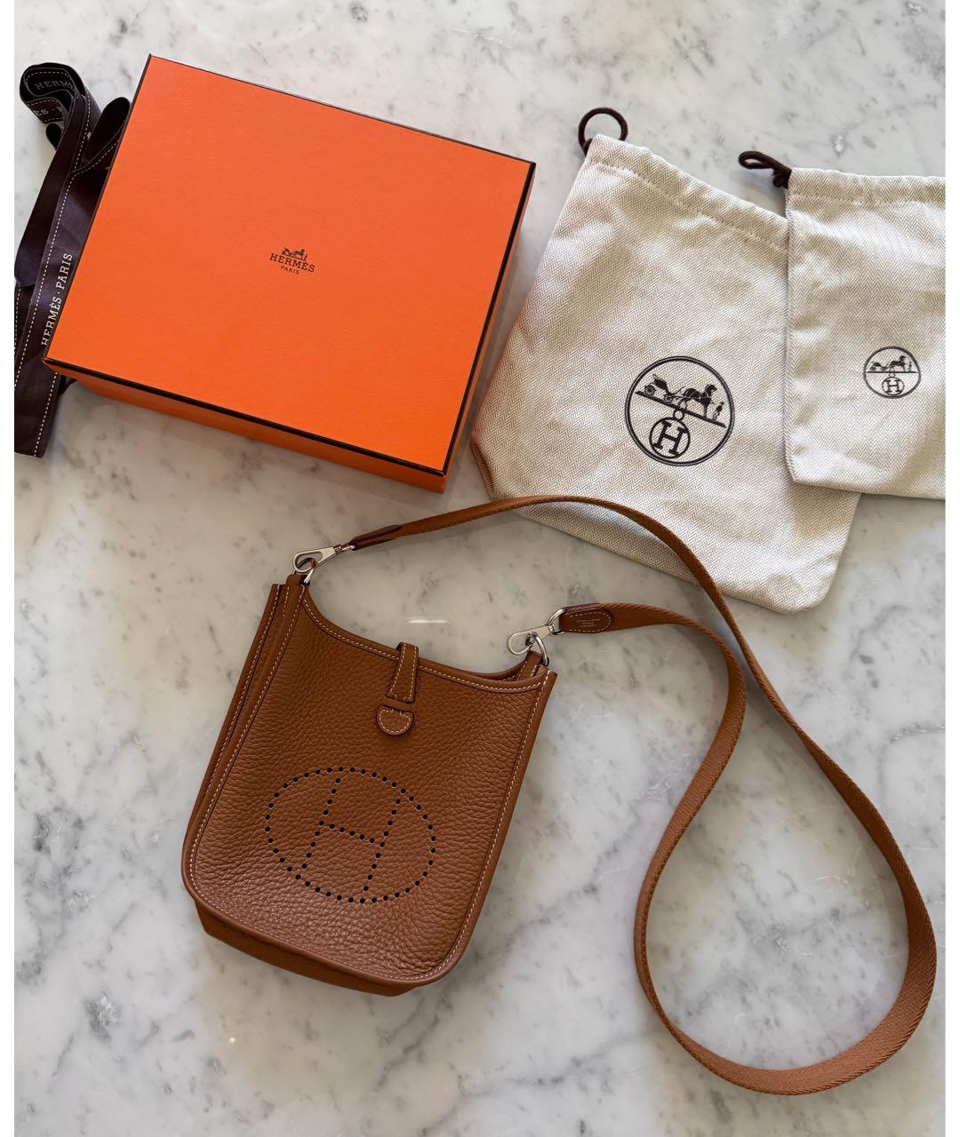 HERMES Коричневая кожаная сумка через плечо, фото 2