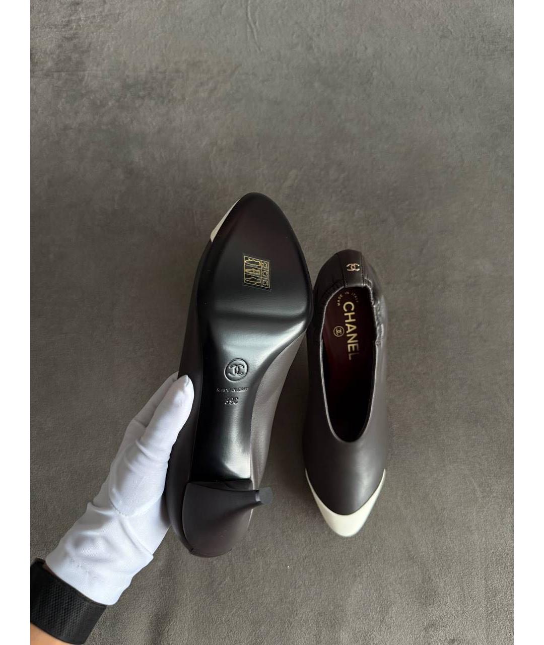 CHANEL Коричневые кожаные туфли, фото 3