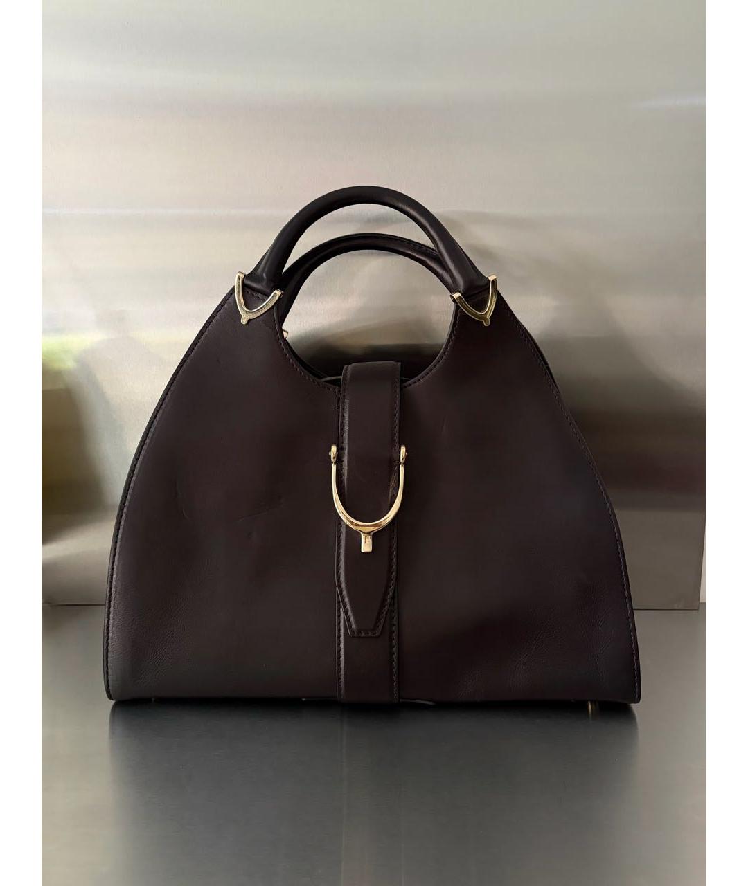 GUCCI Черная кожаная сумка с короткими ручками, фото 2