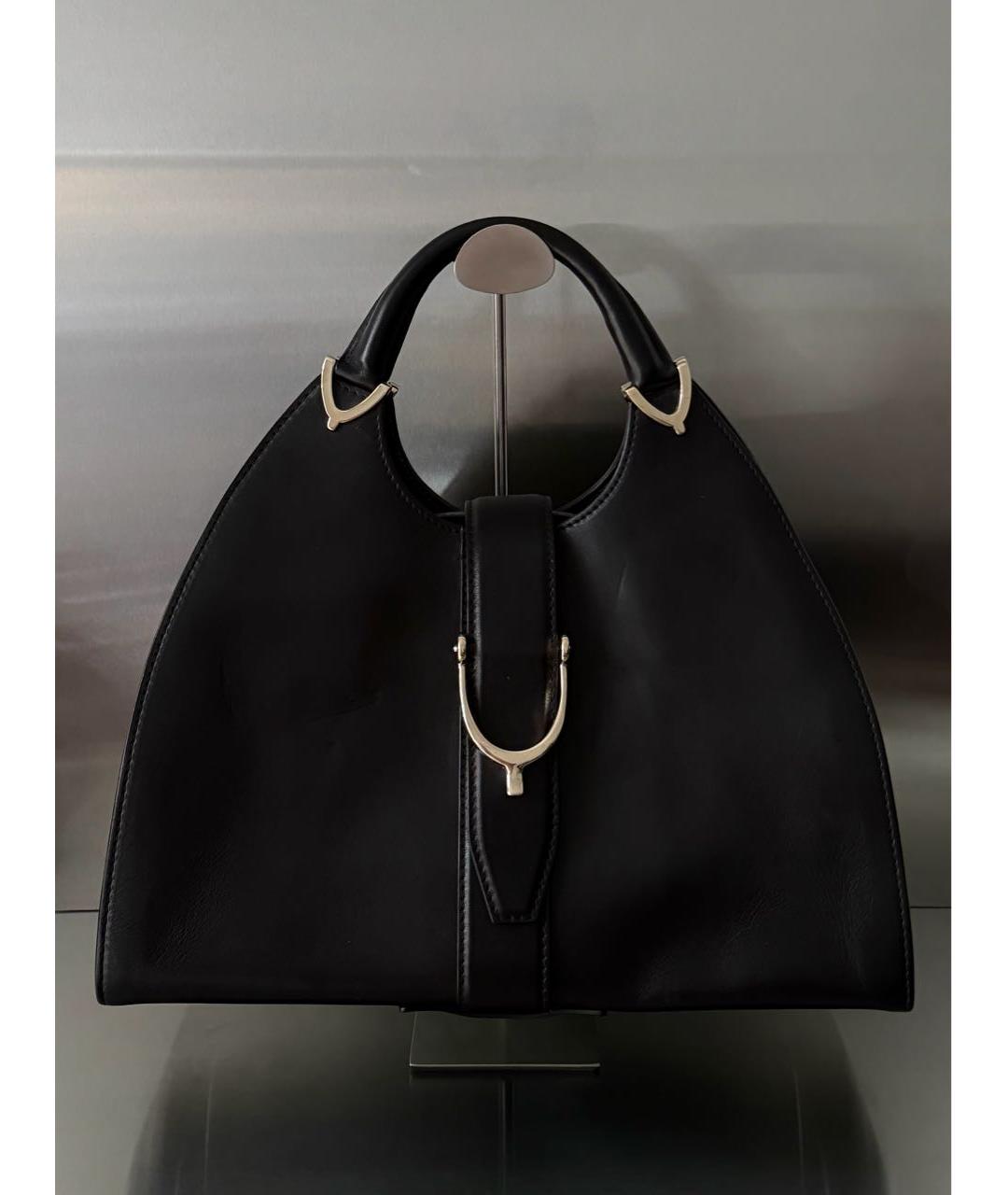 GUCCI Черная кожаная сумка с короткими ручками, фото 8