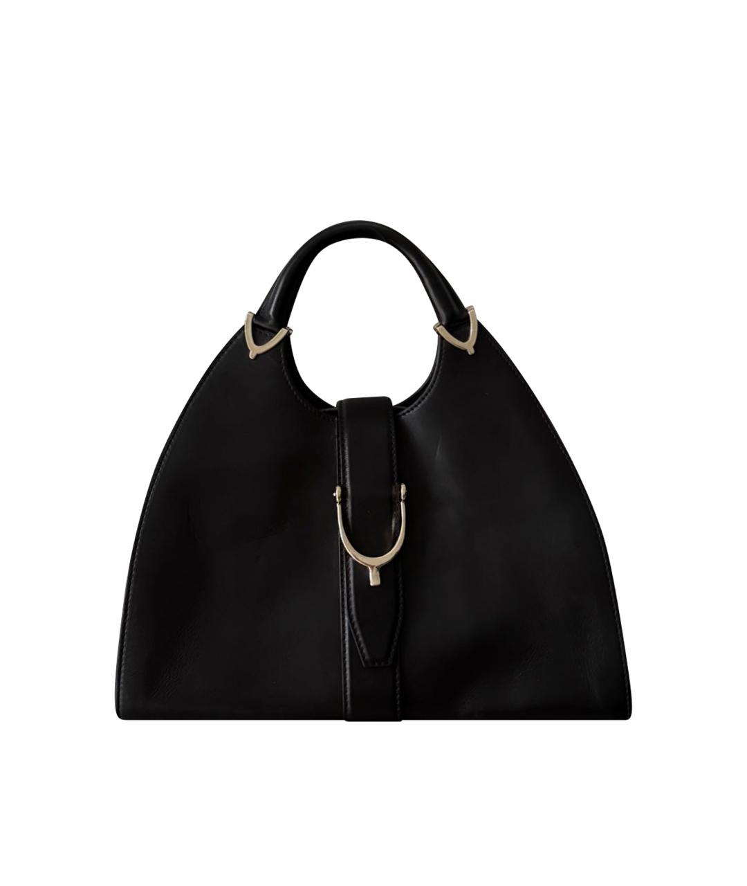 GUCCI Черная кожаная сумка с короткими ручками, фото 1