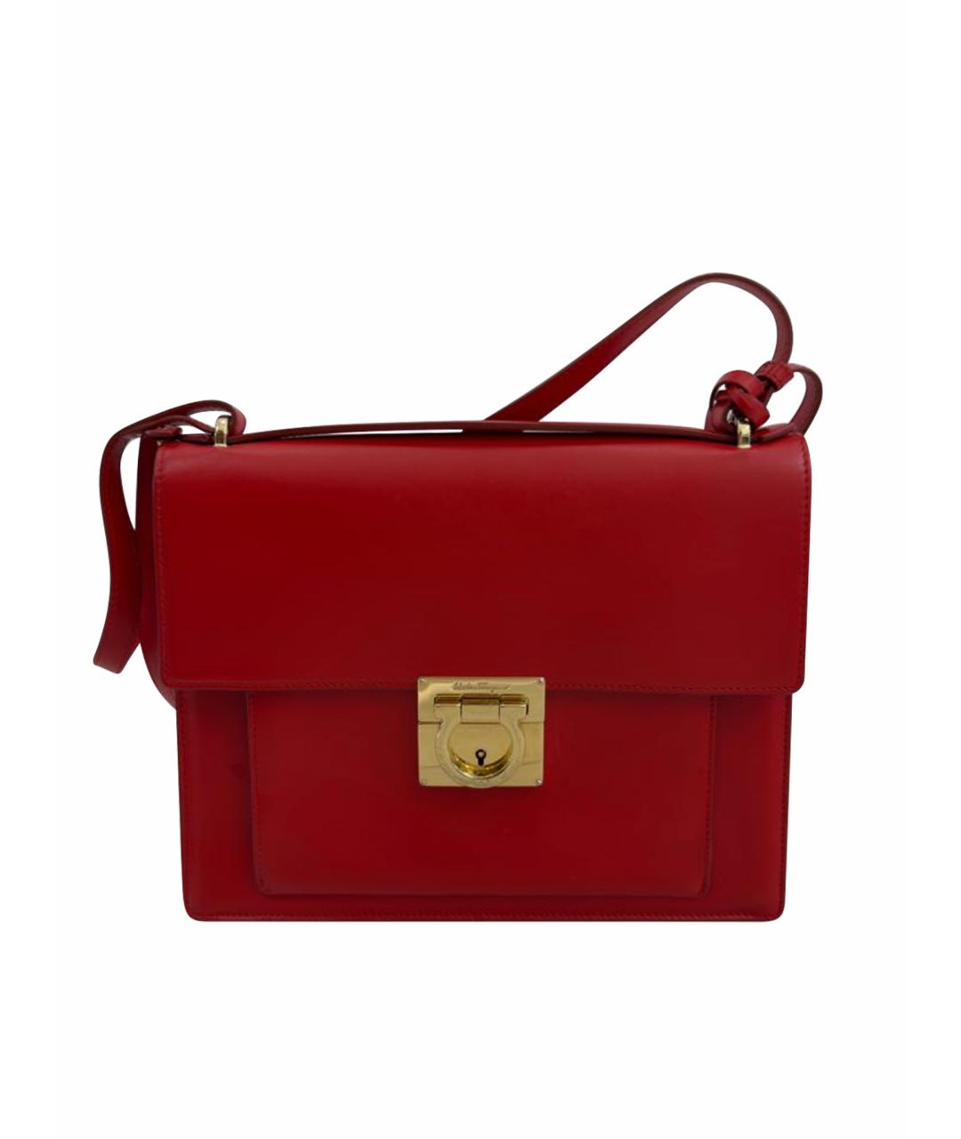 FERRAGAMO Красная кожаная сумка тоут, фото 9