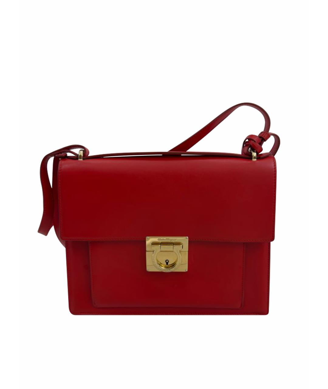 FERRAGAMO Красная кожаная сумка тоут, фото 1