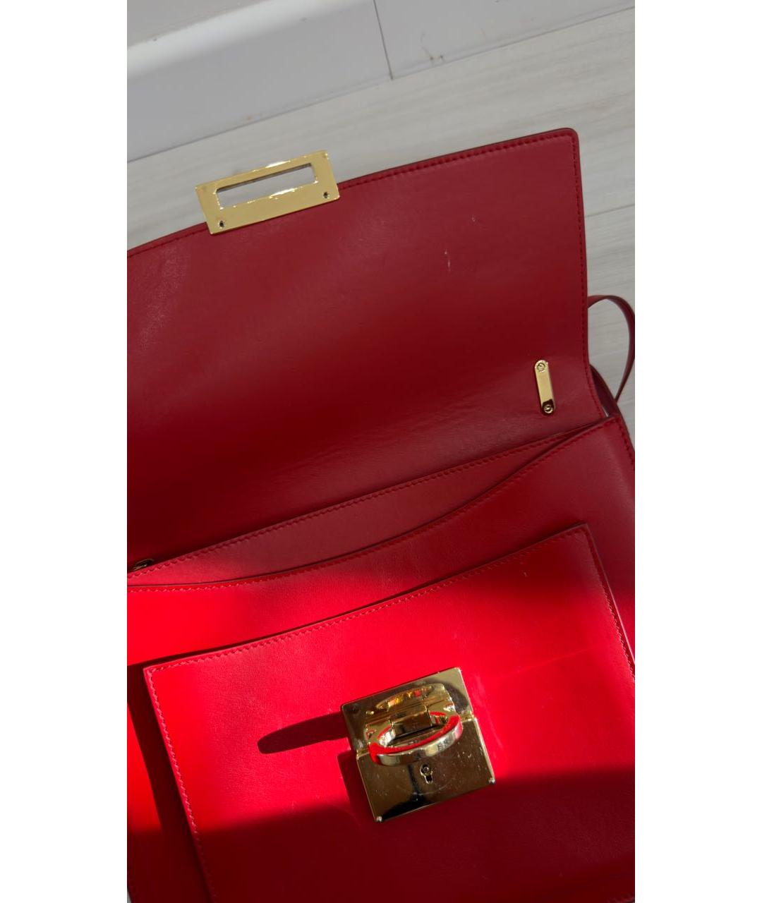 FERRAGAMO Красная кожаная сумка тоут, фото 8