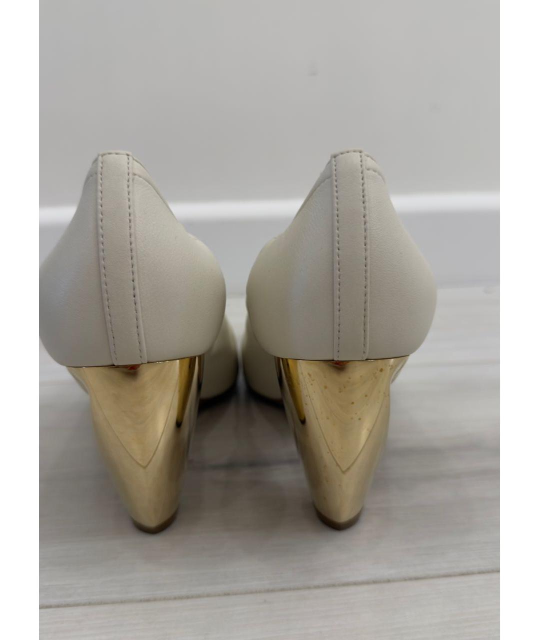 CHRISTIAN DIOR Белые кожаные туфли, фото 4