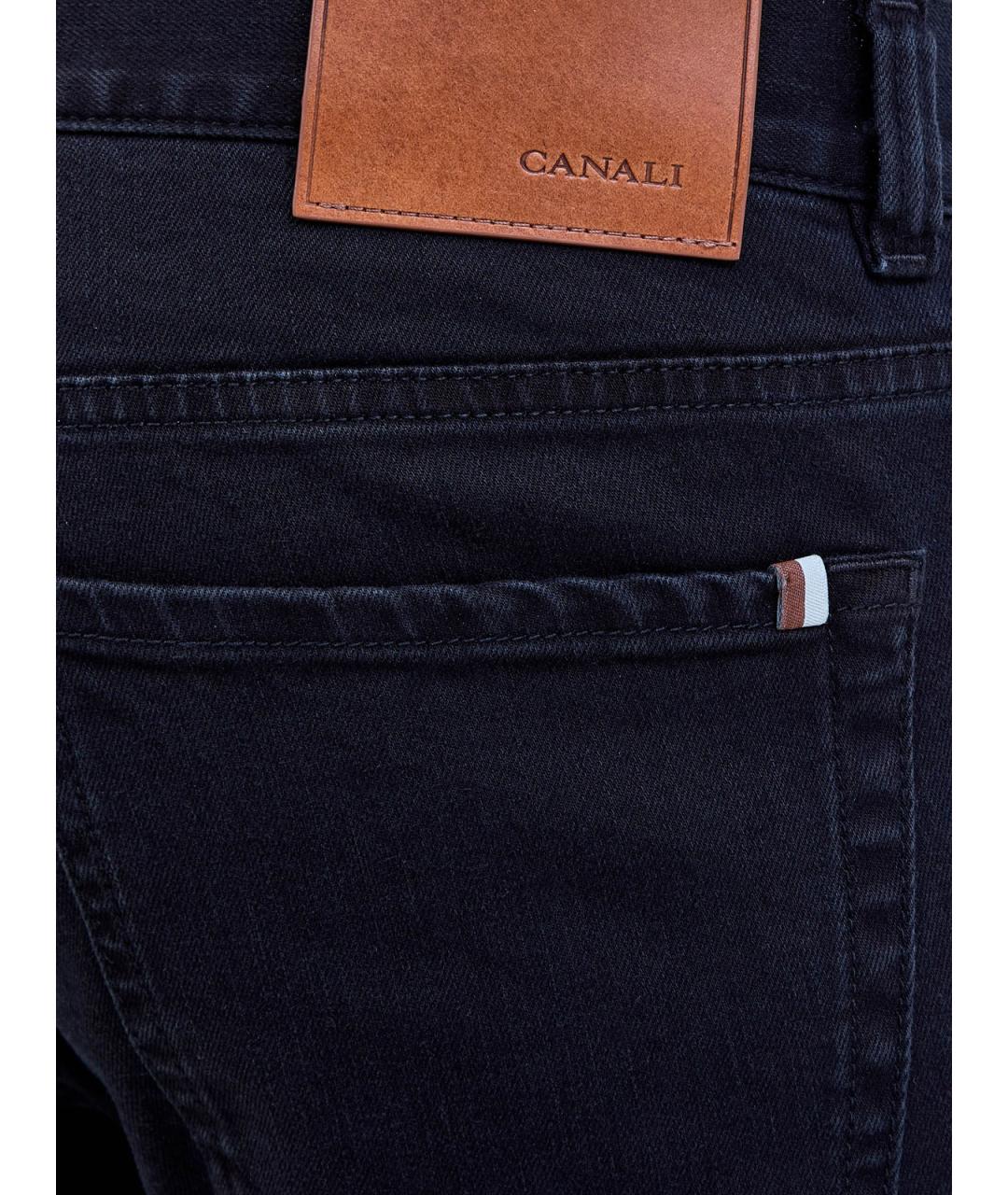 CANALI Черные хлопковые прямые джинсы, фото 5