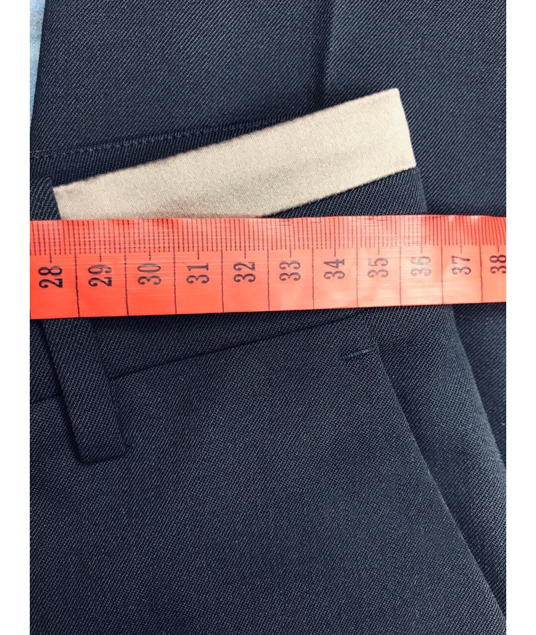 PESERICO Темно-синие шерстяные прямые брюки, фото 8