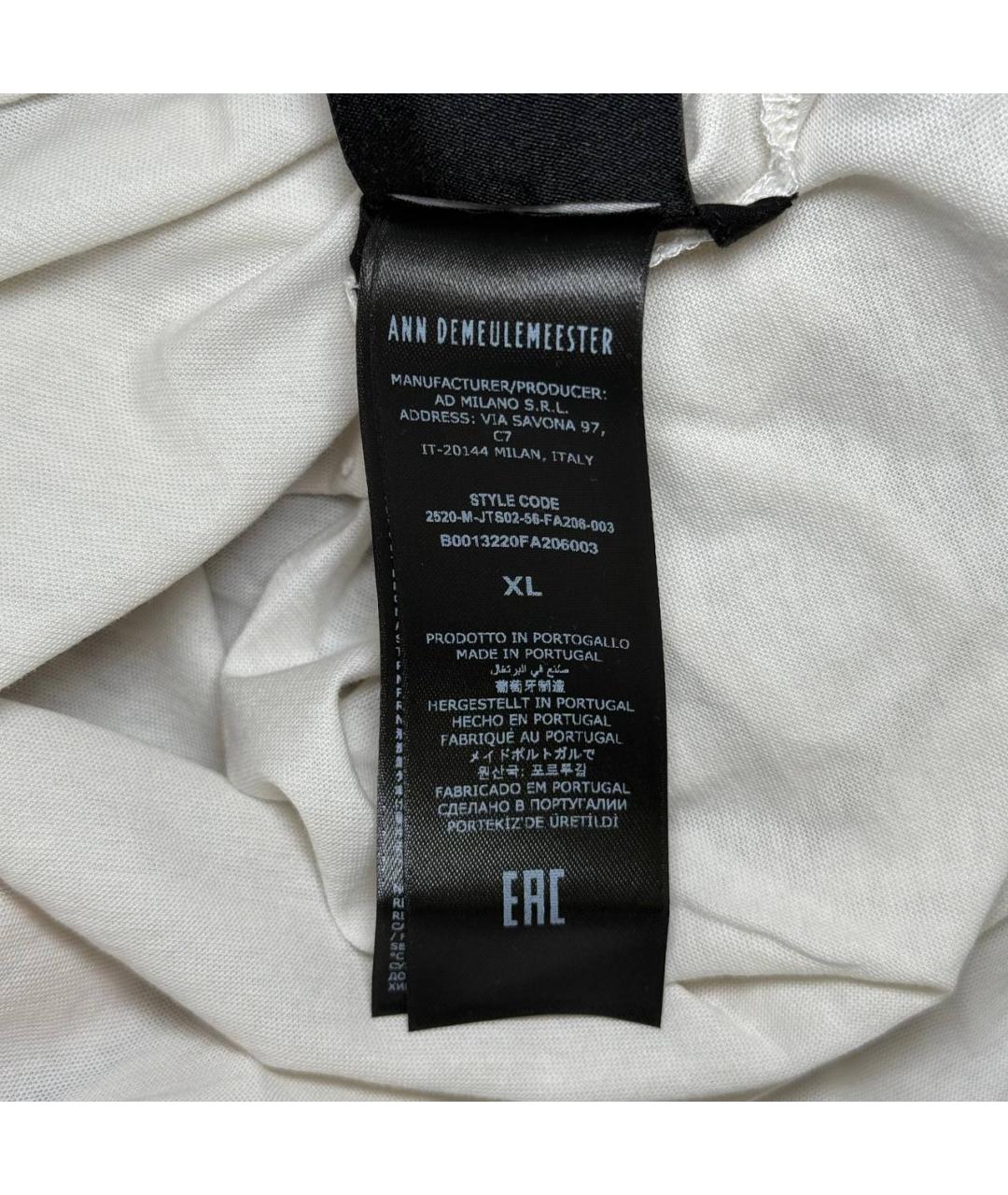 ANN DEMEULEMEESTER Белая футболка, фото 7