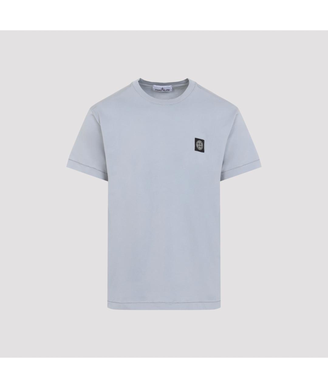 STONE ISLAND Серая хлопковая футболка, фото 2