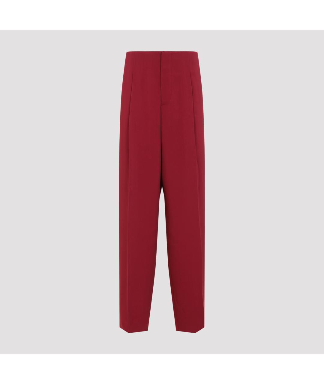 ALBERTA FERRETTI Красные вискозные прямые брюки, фото 2