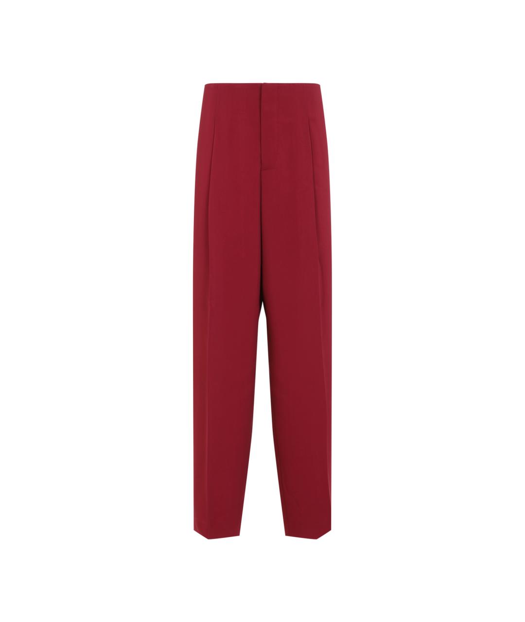 ALBERTA FERRETTI Красные вискозные прямые брюки, фото 1